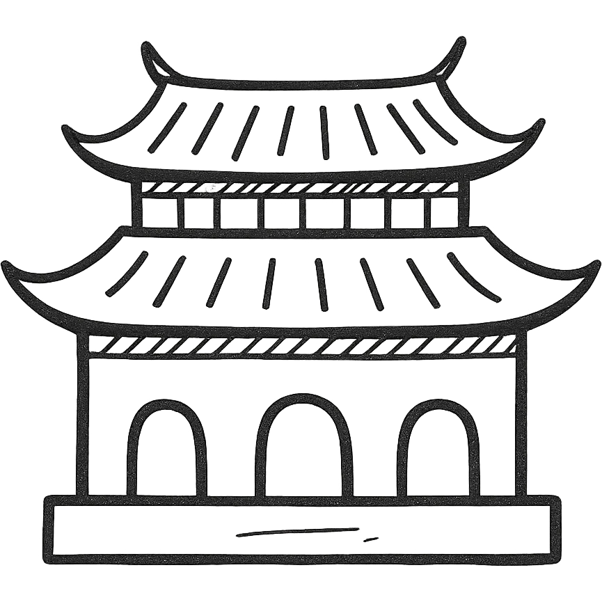 Chinese traditional building that looks a bit like a temple emoji