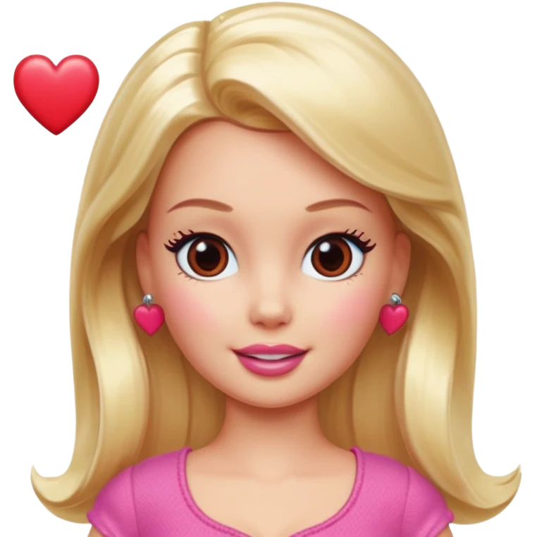 Barbie with heart eyes emoji