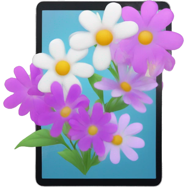 ipad with flowers emoji