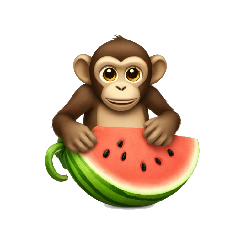 Monkey eating watermelon emoji
