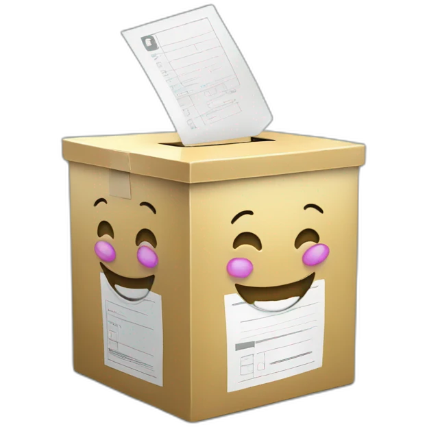 ballot box is laughing emoji