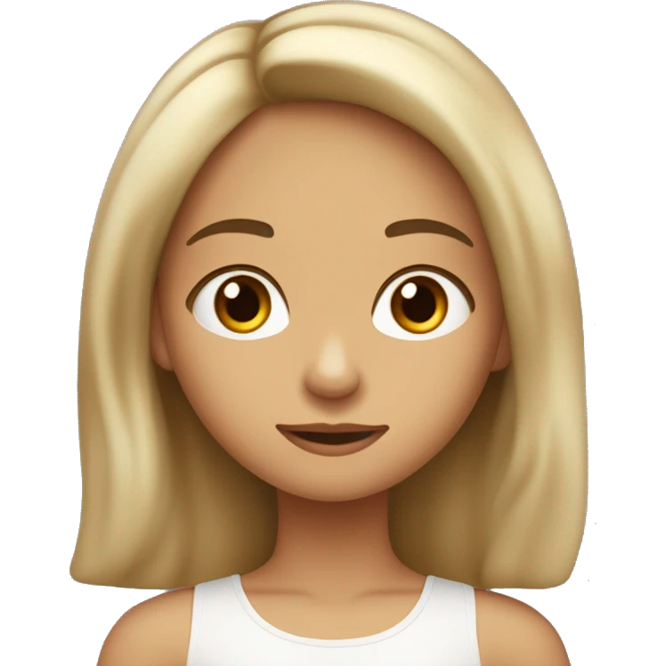 niña 20 años pelo largo castaño claro con cara muy dulce ojos oscuros tono de piel claro  emoji