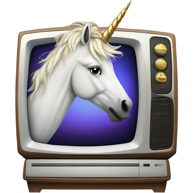 Tv riding a unicorn emoji