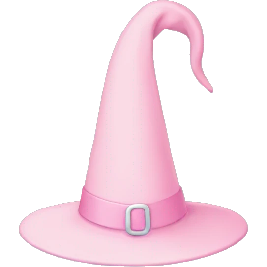 Pastel pink witch hat emoji