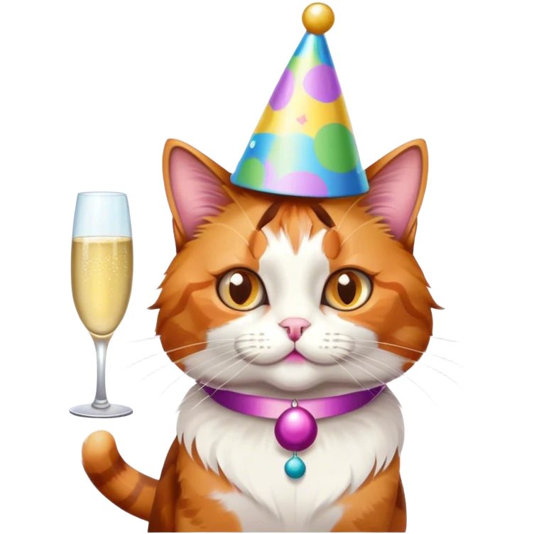 Cat at a party emoji