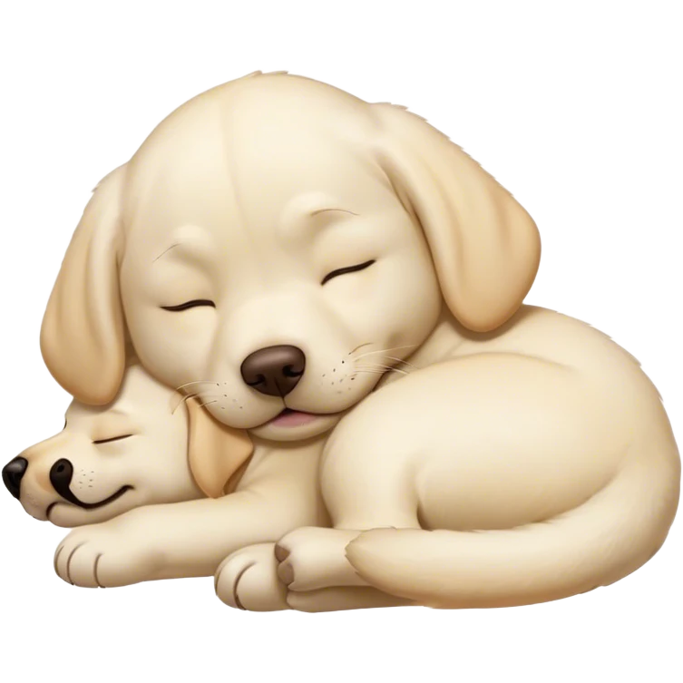 Meme-Worthy Cute Sleeping Cream Labrador Portrait Emoji, Head resting peacefully with a contented smile, showcasing a delightfully sturdy build and a luxuriously soft cream Fur, eyes shut in a serene nap, Simplified yet hilariously adorable features, highly detailed, glowing with a soft, drowsy light, high shine, relaxed and utterly lovable, stylized with an air of playful laziness, bright and heartwarming, soft glowing outline, capturing the essence of a comically sleepy companion, so meme-worthy it feels like it could instantly become the next viral sensation of adorable slumber! emoji