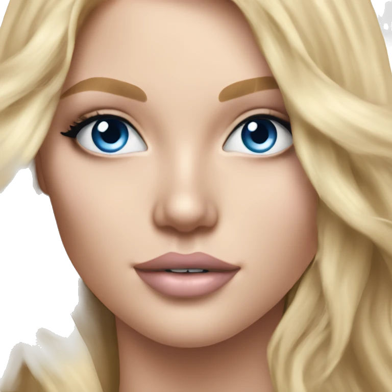 Realistic victoria secret model blonde blue eyes  emoji