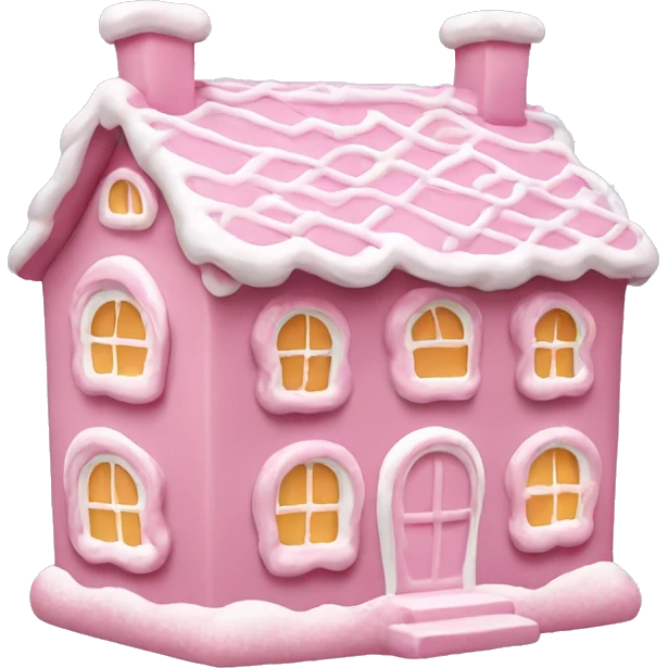 Big light pink ginger bread house emoji