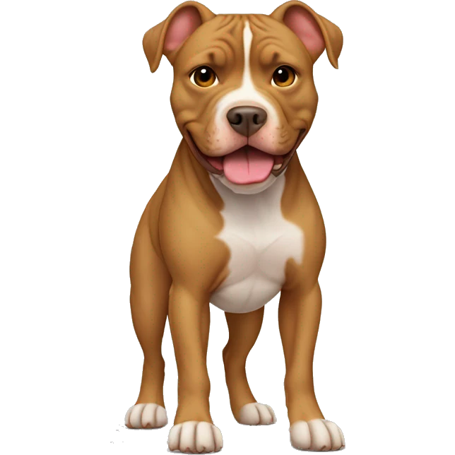 light brown american pitbull terrier with light brown full body emoji