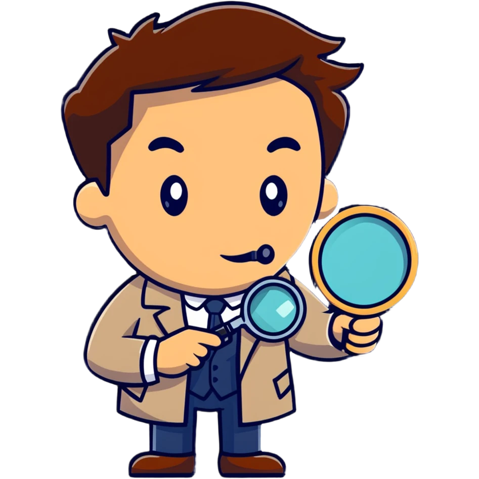 A detective looking through a magnifying glass emoji