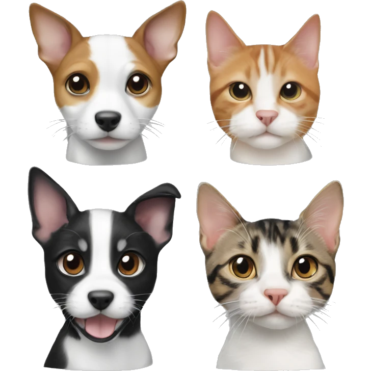 Jack Russell, Black and White Cat , Tabby Cat emoji