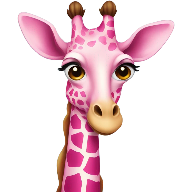 Winged pink giraffe emoji
