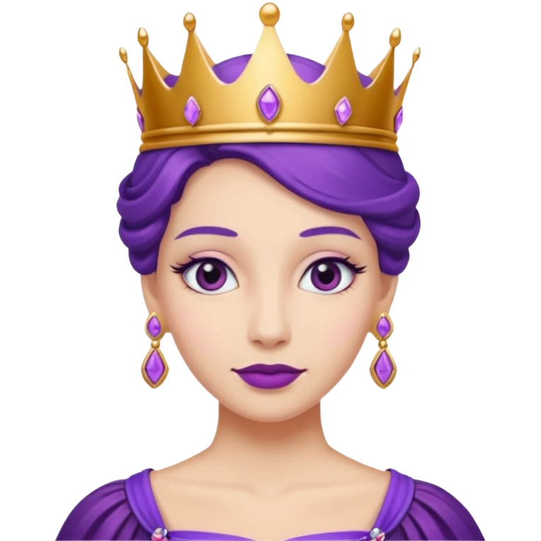 purple queen in alice wonderland,earring emoji