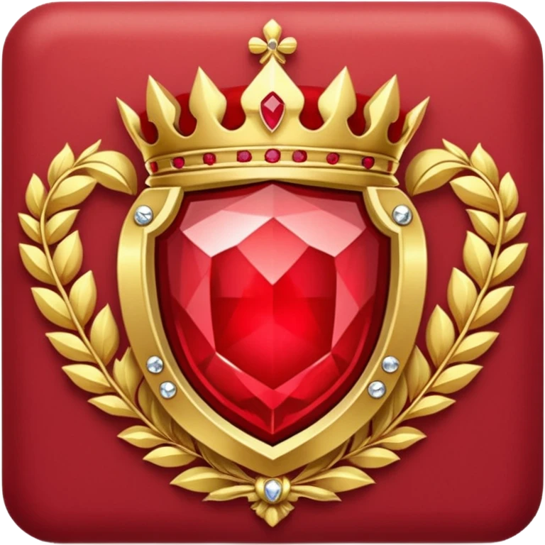 Royal crest, ruby frames, gold, red theme emoji