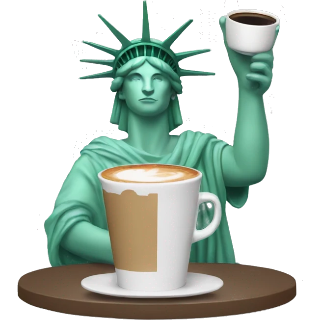 statue of liberty drinking coffee emoji