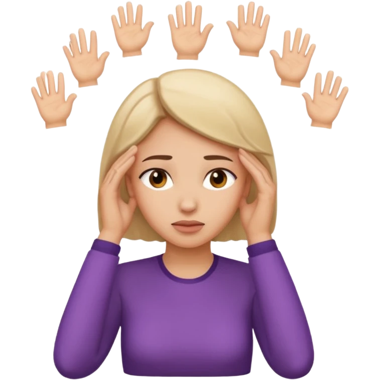 decision gesture women hands on head emoji