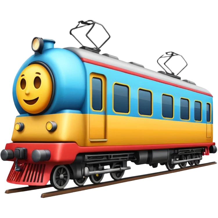 side view of a train, colorful emoji style emoji
