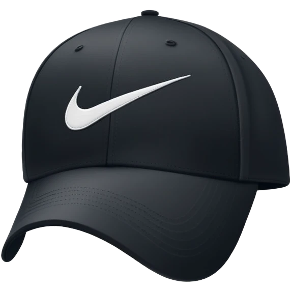 Black Nike baseball cap with Nike swoosh logo on the front. Just the cap alone without a person. emoji
