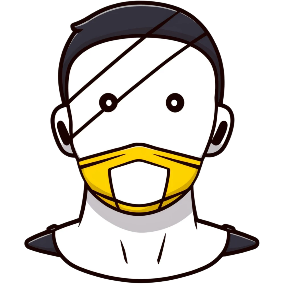 cartoon face with tape over the mouth emoji