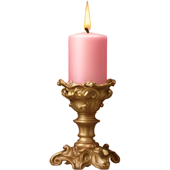vintage rococo light pink candle emoji