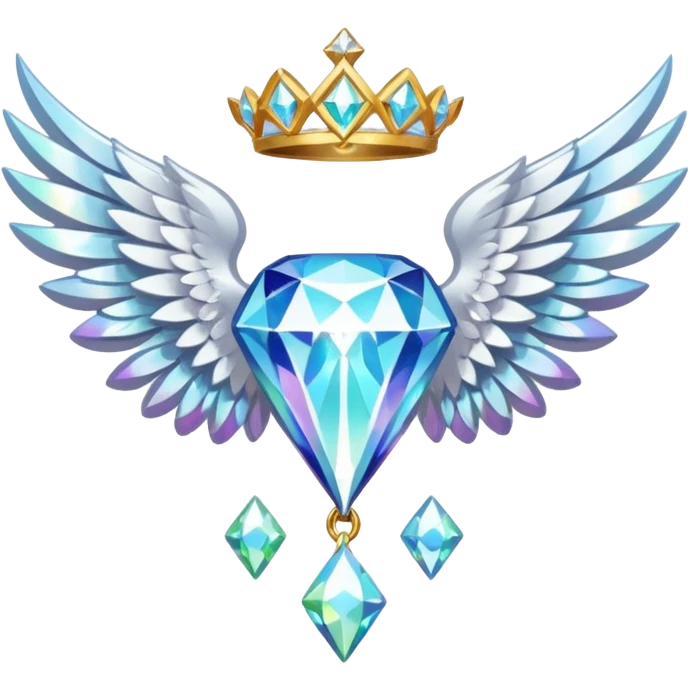 holy diamond emblem with white wings and diamond in the middle emoji