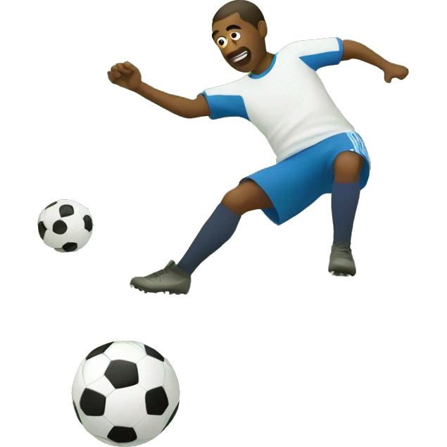 man falls on a soccer ball emoji