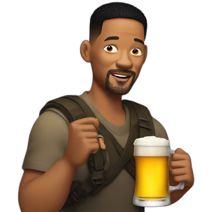 Will smith drinking a beer emoji