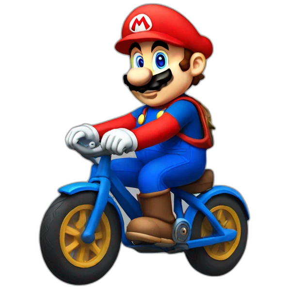 Mario riding a bike emoji
