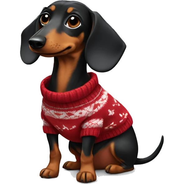 dachshund in a sweater emoji
