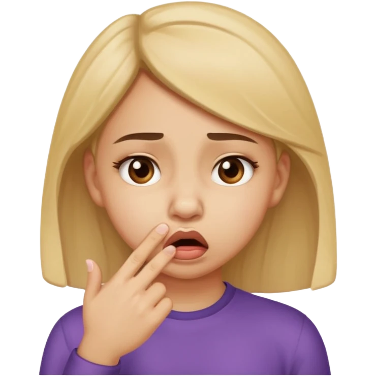 create a girl who is pinching her nose because she is smelling something bad emoji
