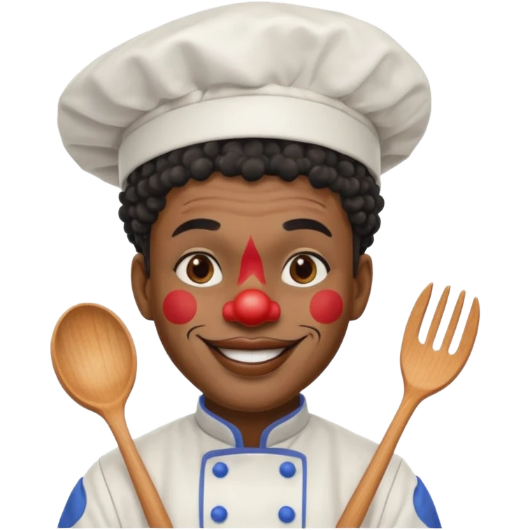 black clown chef emoji