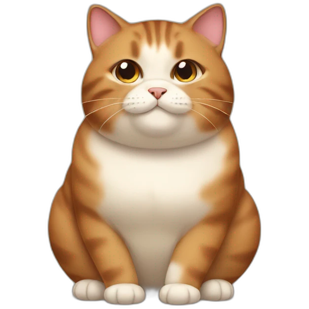 Very fat brown cute cat emoji
