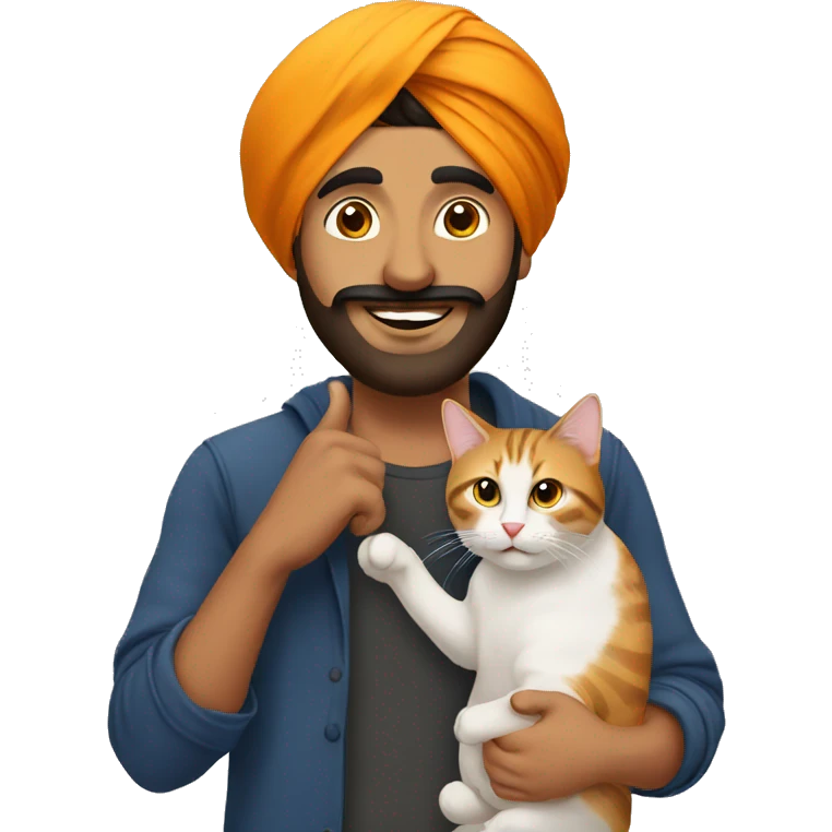 punjabi guy with cat emoji