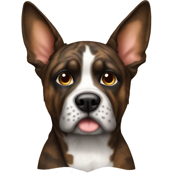 Brindle furry dog with brindle fur pointed ears  emoji