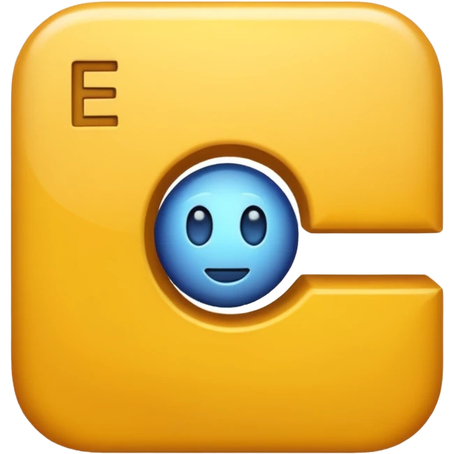 the letters EF on a yellow background emoji