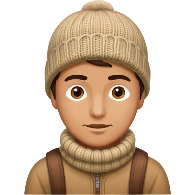 man in outdoor wither clothes and knited hat emoji