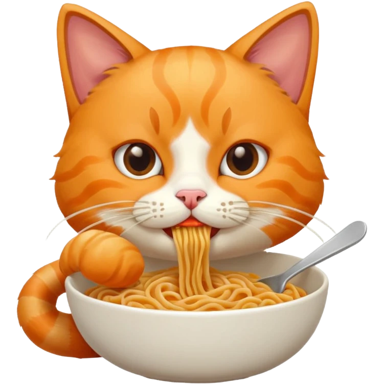 Cat eating noodles  emoji