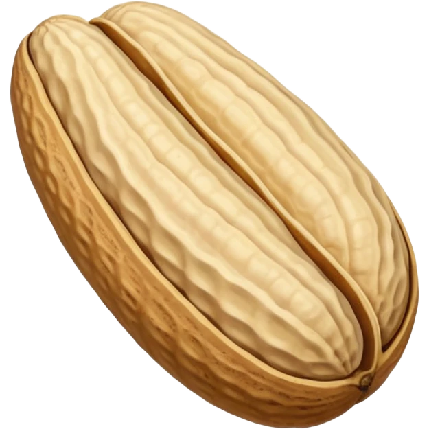 one whole peanut in rough beige textured shells emoji