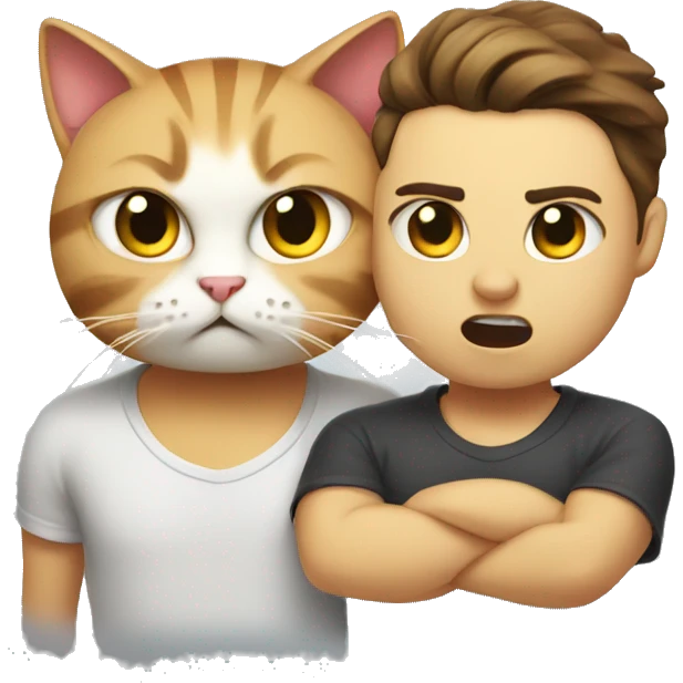 cat with his angrygirlfriend emoji
