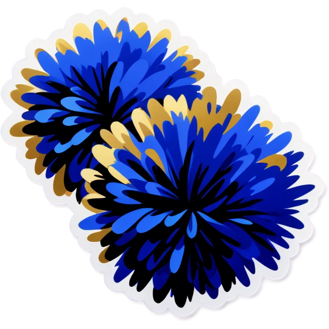 Blue and Gold Pom Poms emoji