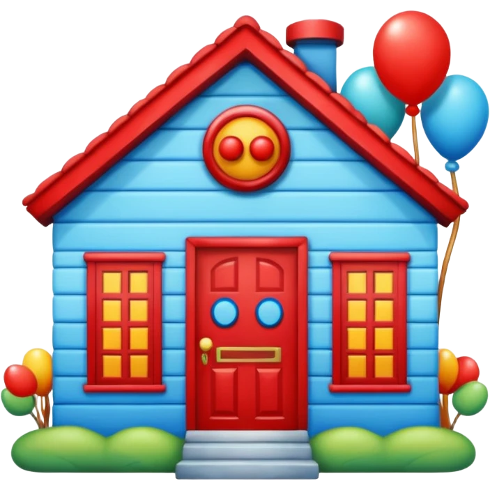 clown house blue emoji