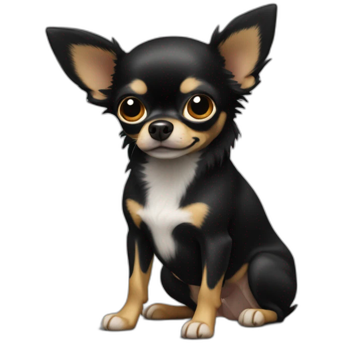 noir chihuahua poils longs emoji