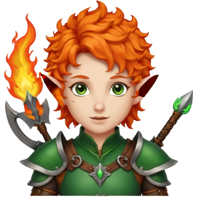 Archer elf with flaming orange curls emoji