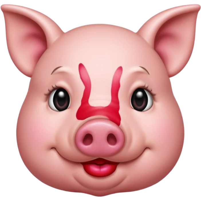 Pig wearing lipstick  emoji