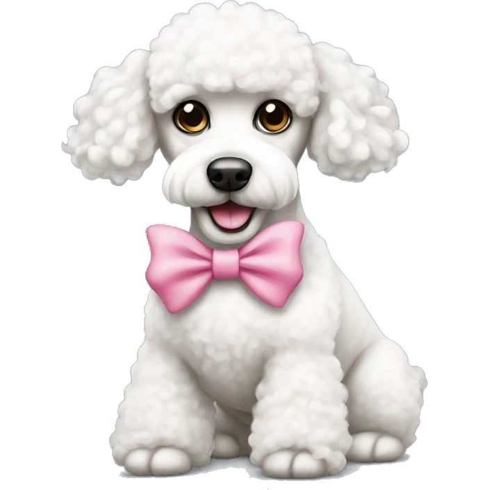 White poodle with pink bow emoji