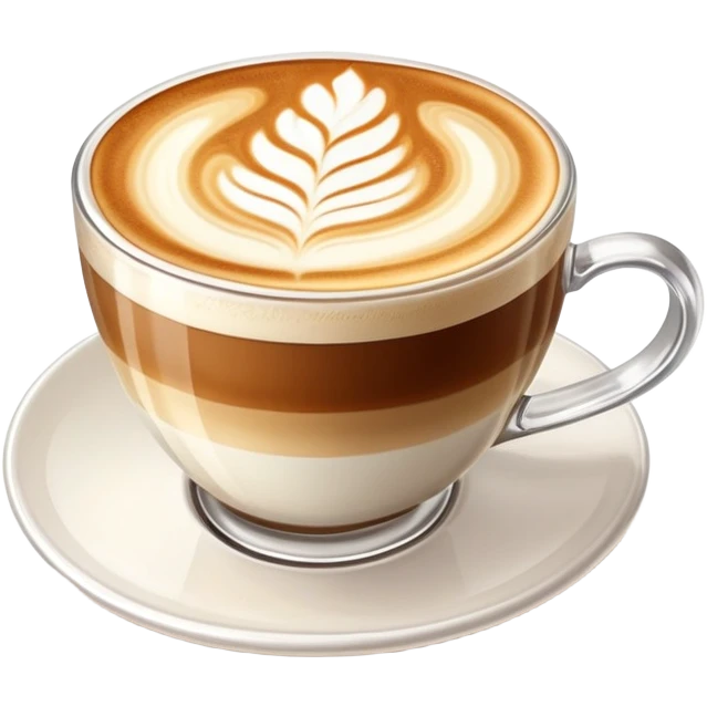 expensive artisanal latte in a cafe from upward view perspective, latte art, fancy coffee drink emoji