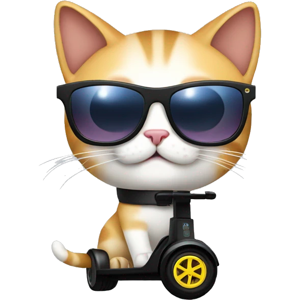 Cat with sunglasses on a Segway  emoji