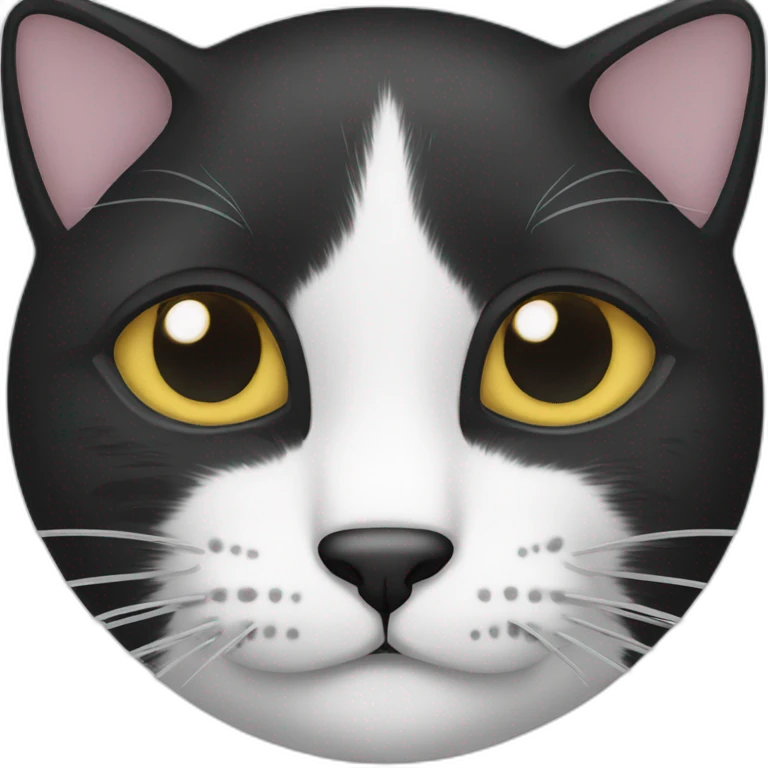 black and white cat emoji