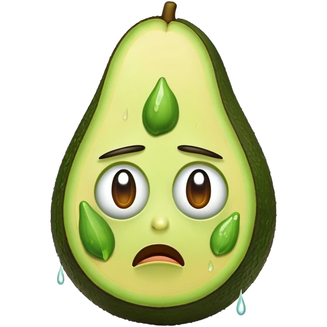 sad avocado crying emoji
