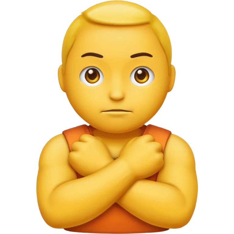Round emoji mad with arms folded emoji